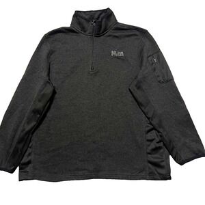 NRA Tactical Men's 1/4 Zip Pullover Sweater Size XXL Black Mock Neck Long Sleeve